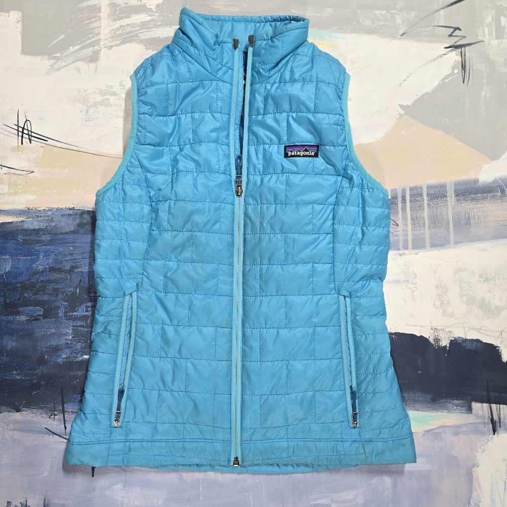 Patagonia Nano Puff Quilt Insulated Vest Womens XSmall Primaloft Blue 84246